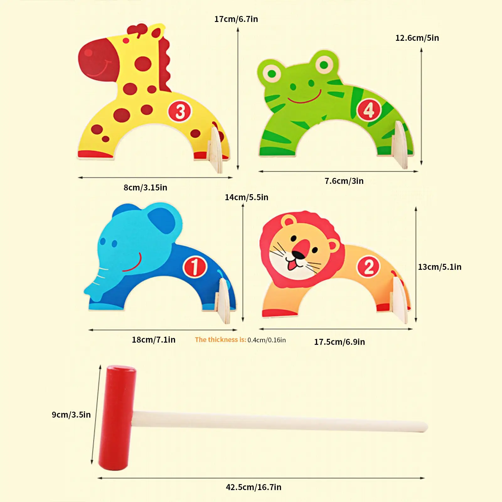 

Childrens plaything Children'S Wooden Cartoon Croquet Golf Game Toys Outdoor Sports Family Games Children'S Educational Toys