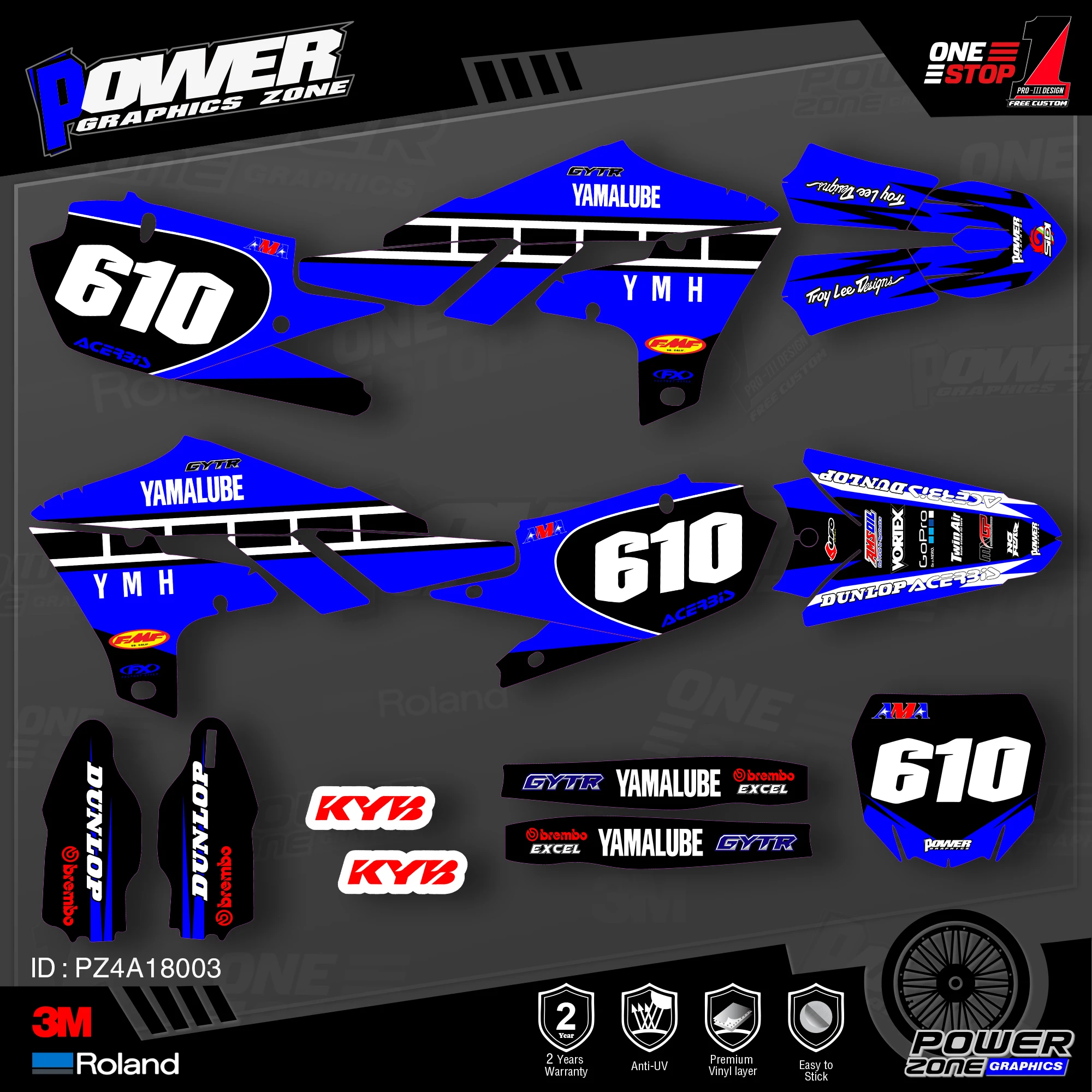 PowerZone на заказ футбольной команды графика фоны наклейки 3м комплект для YAMAHA 2019 2021