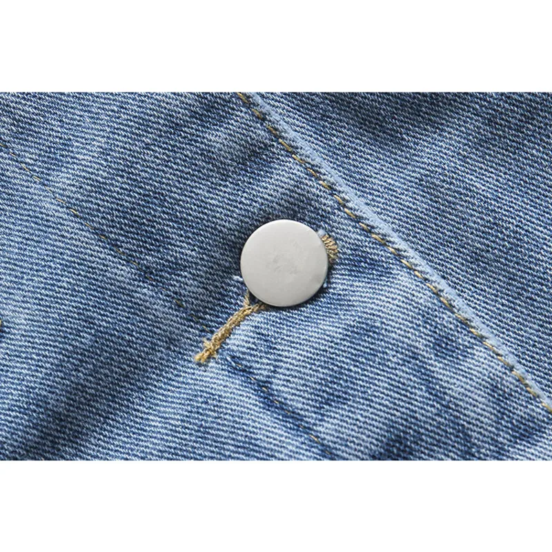 

Blue Denim Jackets Women Loose Single Breasted Button Pockets Korean Style Chic Retro Harajuku Casual Streetwear Womens