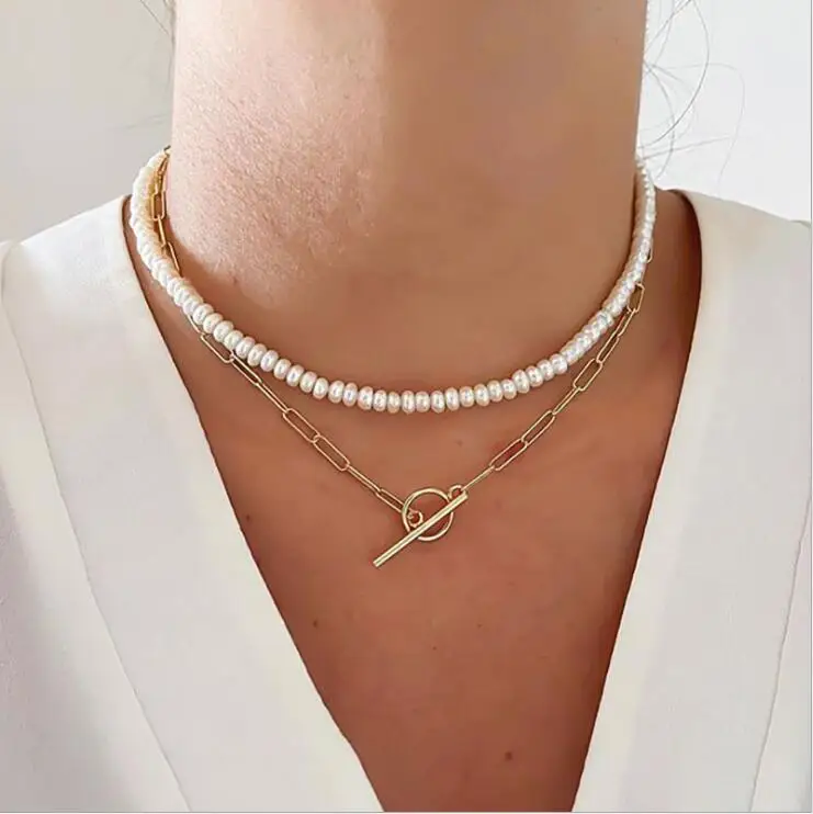 

2021 Luxury Pearl Pendant Necklace for Women Summer Love Heart Choker Necklace OT Buckle Bohemian Jewelry Gift