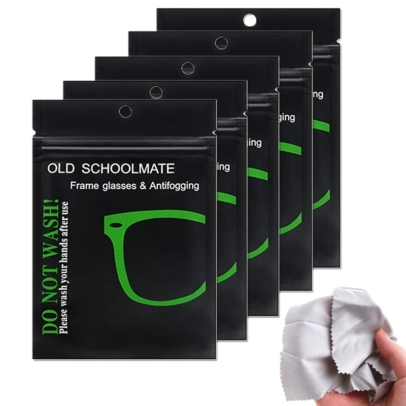 

5packs Wholesale Reusable Glasses Wipes Anti-Fog Pre-moistened Lens Cloth Glasses Screen Cleaning Cloth Defogger Eyeglass Wipe