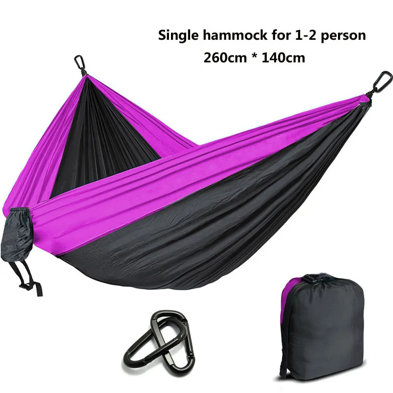 Dark grey and Purple Гамак-парашют для кемпинга выживания садовая уличная мебель Досуг Спящая Hamaca путешествия двойной гамак 300*200 см - Цвет: Dark grey and Purple