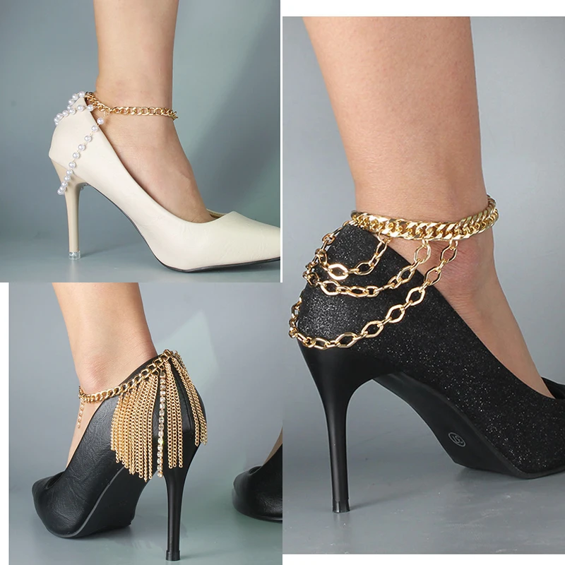 

Fashion Style Pearl Multi-layer Ladies Tassel Sexy Foot Ankle Chain Boho Accessories for Women Beads Anklet Jewelry Crystal