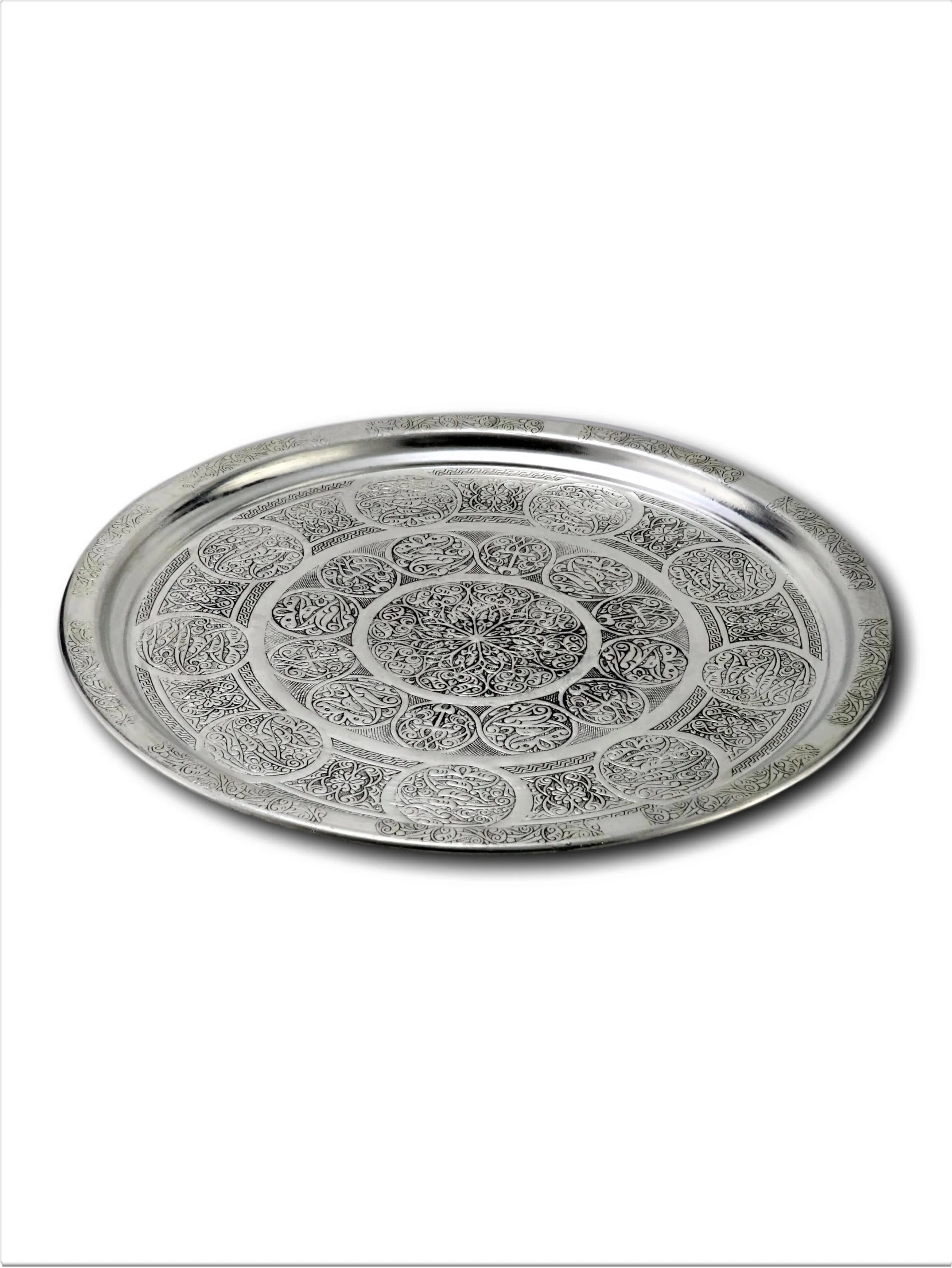 

Morya Copper Tea Coffee Sugar Bowl Serving Tray Decorative Pan Plate Dessert Dinner Elegant Tableware Set Table Luxory 36 cm