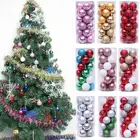 24 шт.коркорт. Красочные рождественские шары золотые розовые Рождественские Елочные подвесные шары Подвески домашние рождественские Новогодние рождественские украшения