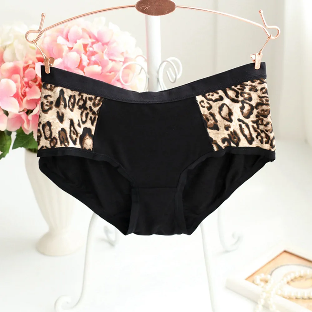 Женские бесшовные трусики с леопардовым принтом женское нижнее белье низкой