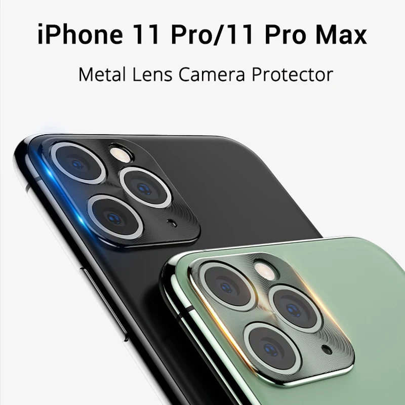 Для iPhone 11 Pro/11 Pro Max задняя крышка Len Potective Ring закаленное стекло металлическая