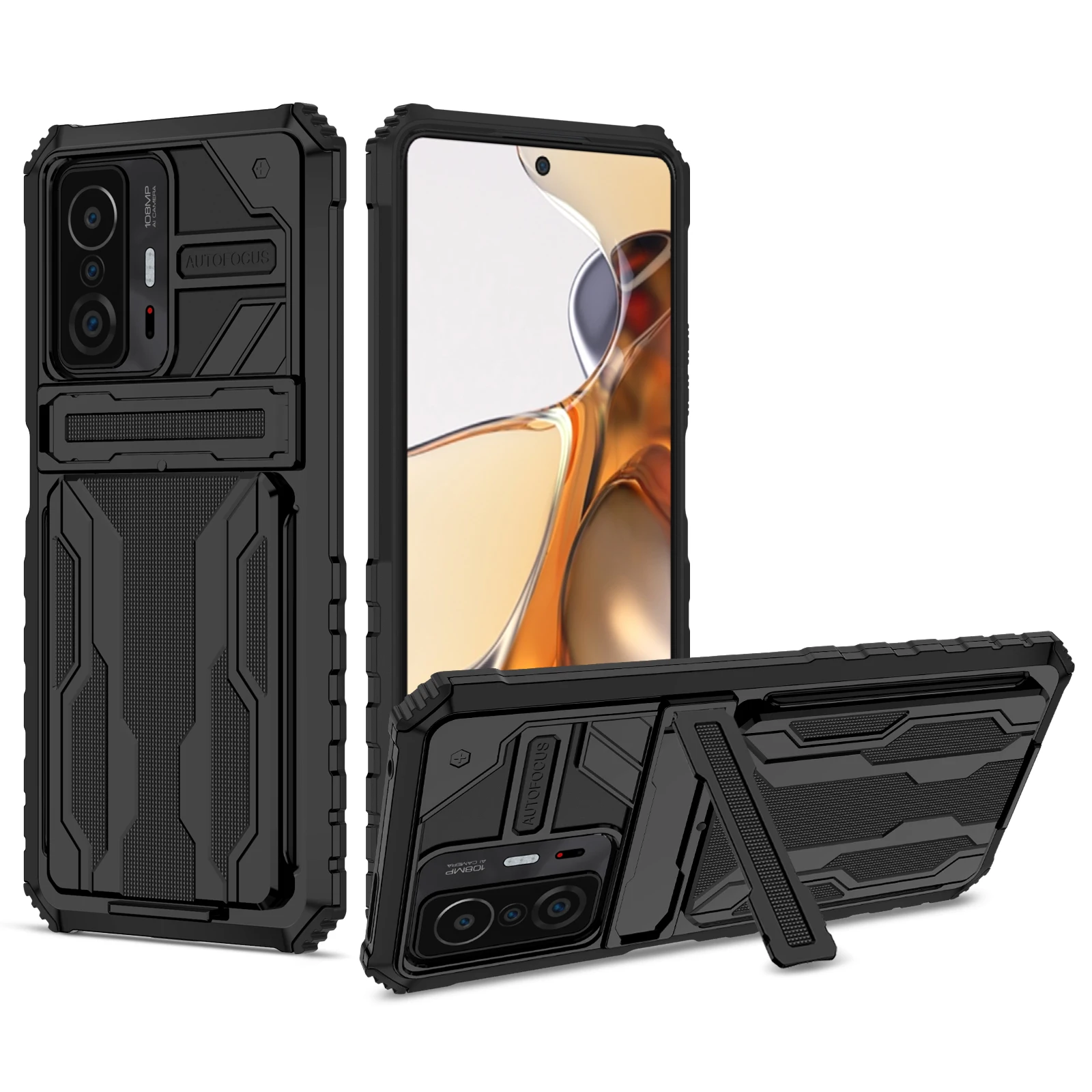 

Shockproof Armor Phone Case For Xiaomi Redmi Pocophone Poco M4 M3 X3 NFC 11T Note 9 10 10S Pro Max 9S 4G 5G Card Package Cover