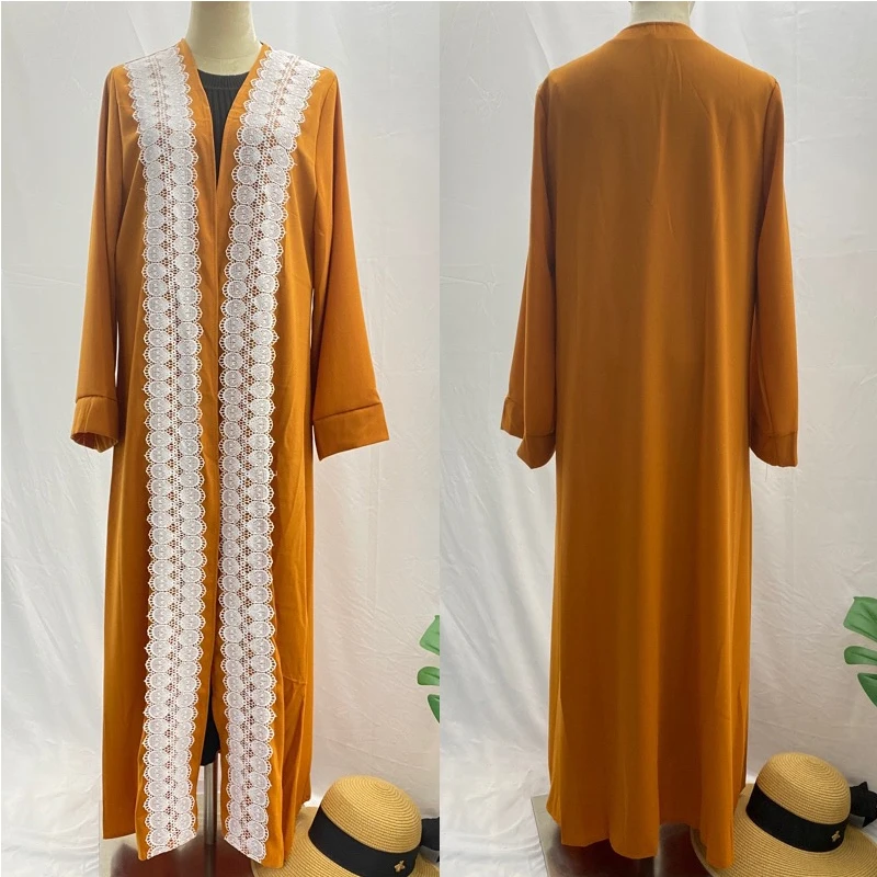 New French Muslim dress Abaya cardigan jacket Saudi Arabia kimono African Kaftan robe Spain Ramadan prayer Pakistan Islamic robe