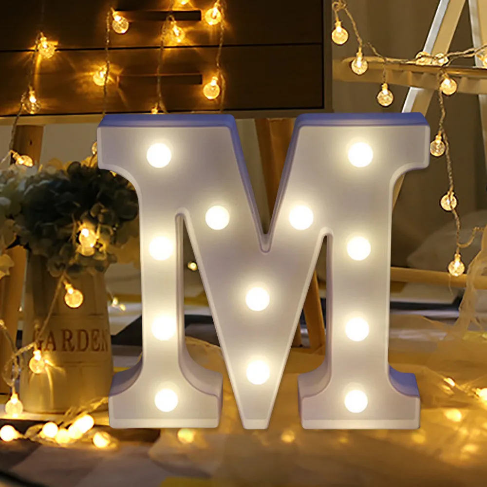 

Alphabet LED Letter Lights Light Up White Plastic Letters Standing Hanging White Plastic Valentine Love Girlfriend Gifts #30