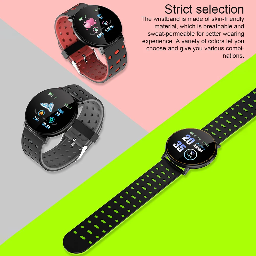 

Fitness Tracker Gift Blood Pressure Monitor Smart Bracelet Message Bluetooth Sleeping Multifunction For IOS Android Heart Rate