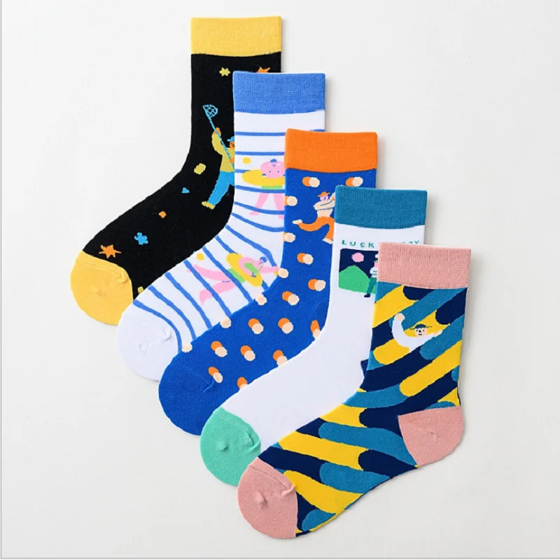 Оптовая продажа хлопковые носки без пятки полосатые жаккардовые