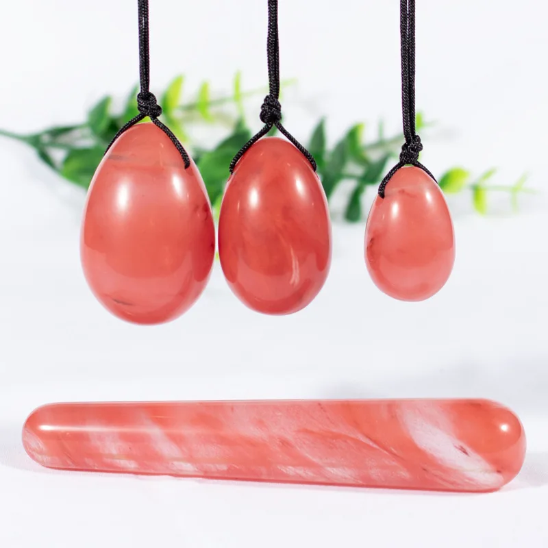 Яйцо Yoni из розового кварца нефритовые яйца Женский тренажер Кегеля нефритовый
