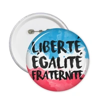 liberte egalite fraternite france mark landmark national flag custom landscape illustration pattern round pin badge button 5pcs