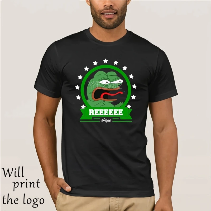 Мужская футболка уникальный модный стиль Reeeeee Angry лягушонок Пепе забавная