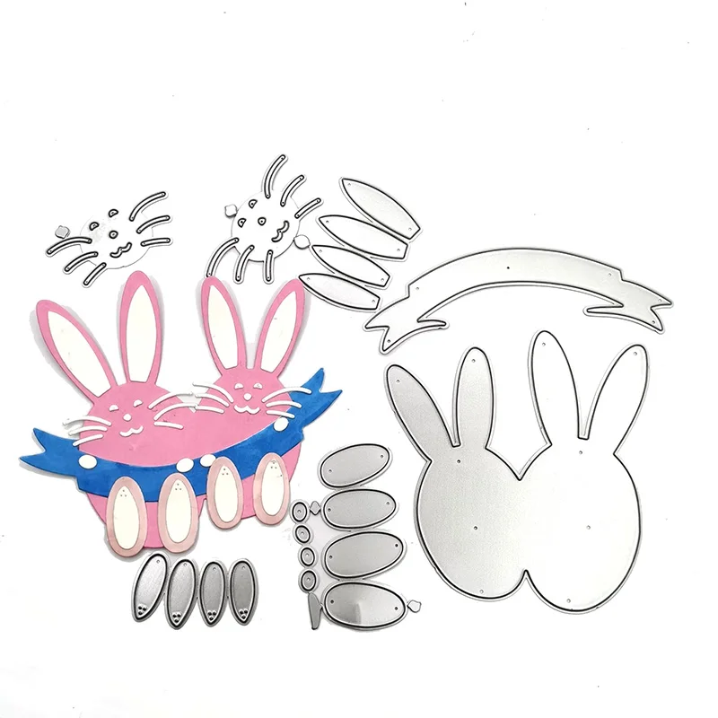 

Julyarts Rabbits Cutting Dies New Stencils for Card Making Die Cuts For DIY Scrapbooking Photo Album Decorative Embossing