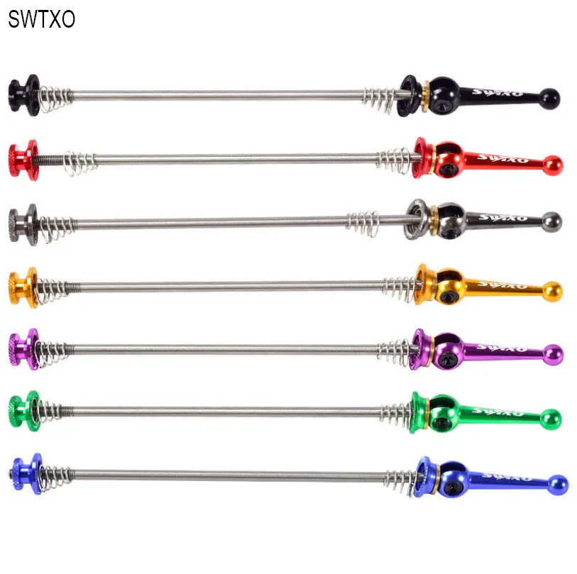 

SWTXO QR Skewers Ultralight Bicycle Quick Release Road Bike Axle Lever Road Wheel Closure MTB Mountain Bicycle Part Titanium Ti