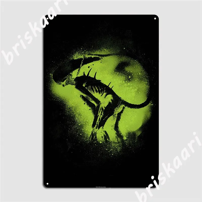 

Инопланетянин зеленый спрей минималистичный металлический знак роспись домашний кинотеатр гараж фотопостер