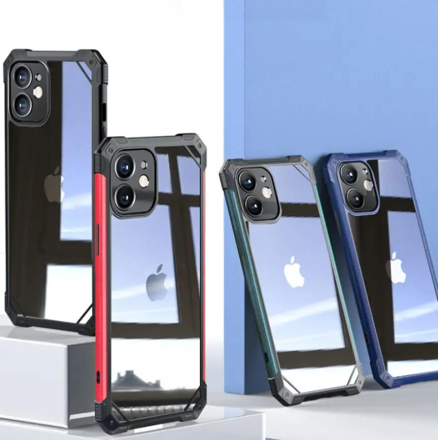 

2020 Fashion Armor Case for iPhone 12 Mini Cover Anti-knock Bumper Acrylic TPU Cases for iPhone 12 Pro Max 11 pro max Back Cover