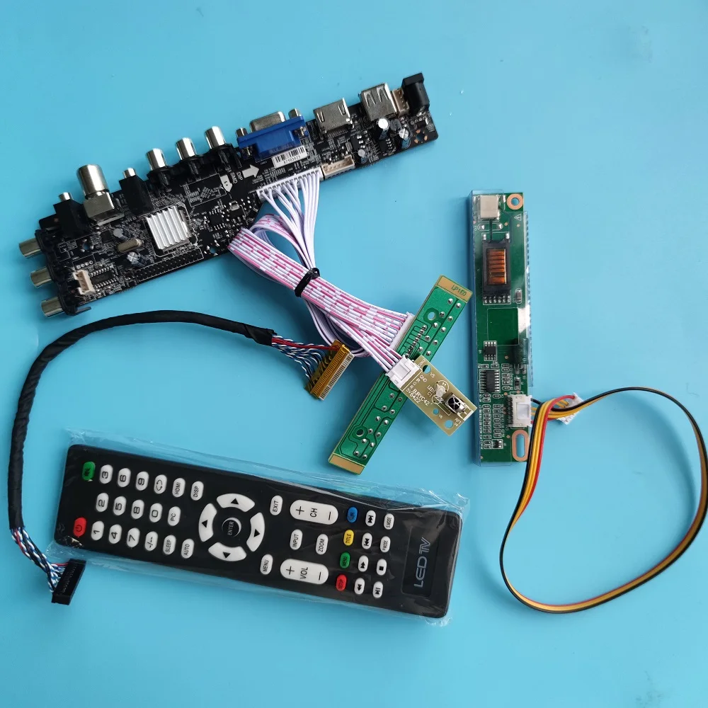 Для LTN156AT01 1366X768 лампы доска DVB T2 совместимому с HDMI panel1driver ТВ VGA USB AV RF контроллер T CLCD