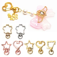 10pcs gold silver keyring metal lobster clasps keychain jewelry hooks diy accessories cherry flowers