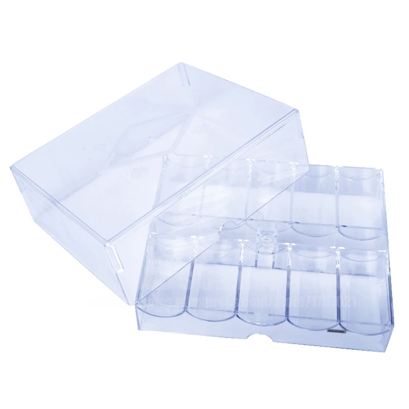 200шт емкость Высокое качество акрил фишки для покера контейнер Фишки коробка|poker