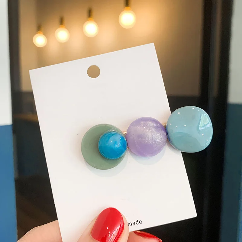 Новые Модные Красочные заколки для волос маленьких девочек простые элегантные