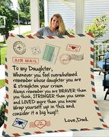 flannel throw blanket to my daughter or son letter printed quilts dad mom for daughters air mail blanket encourage and love