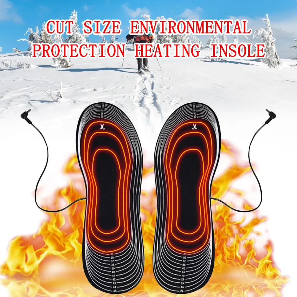 

USB DC cutable carbon fiber electric heating insole EVA heating insole rechargeable 4.5V battery box battery box foot strap