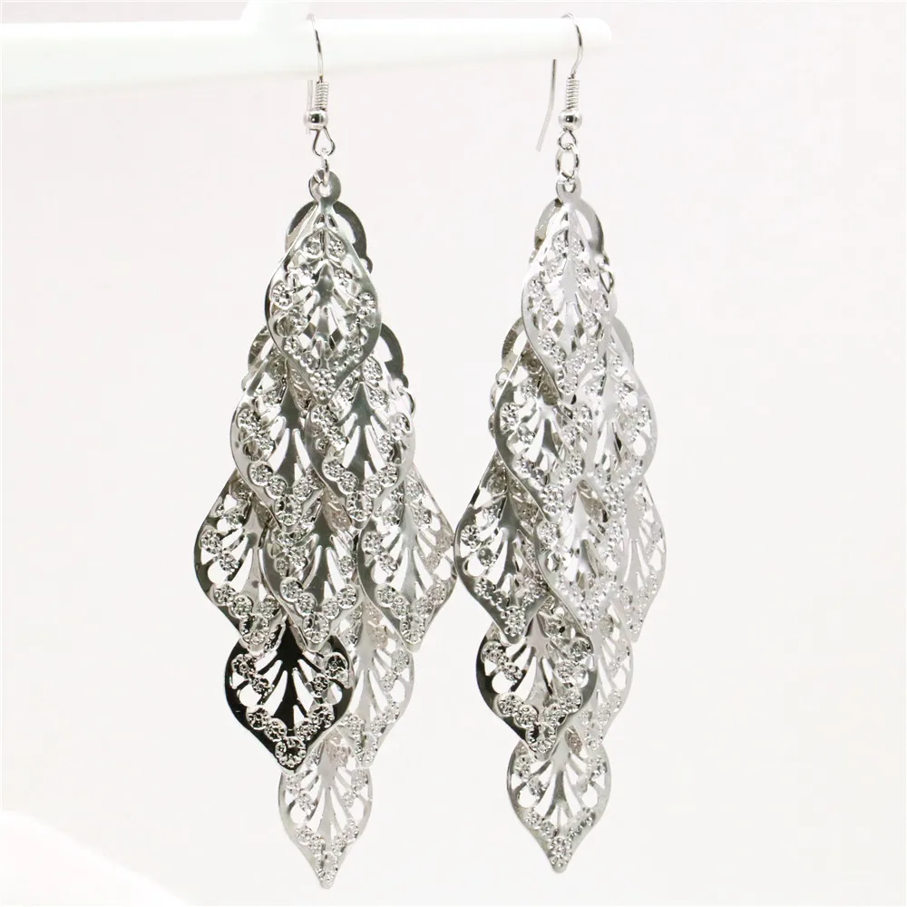 Серьги-кисточки женские длинные серебристые модные ювелирные украшения для