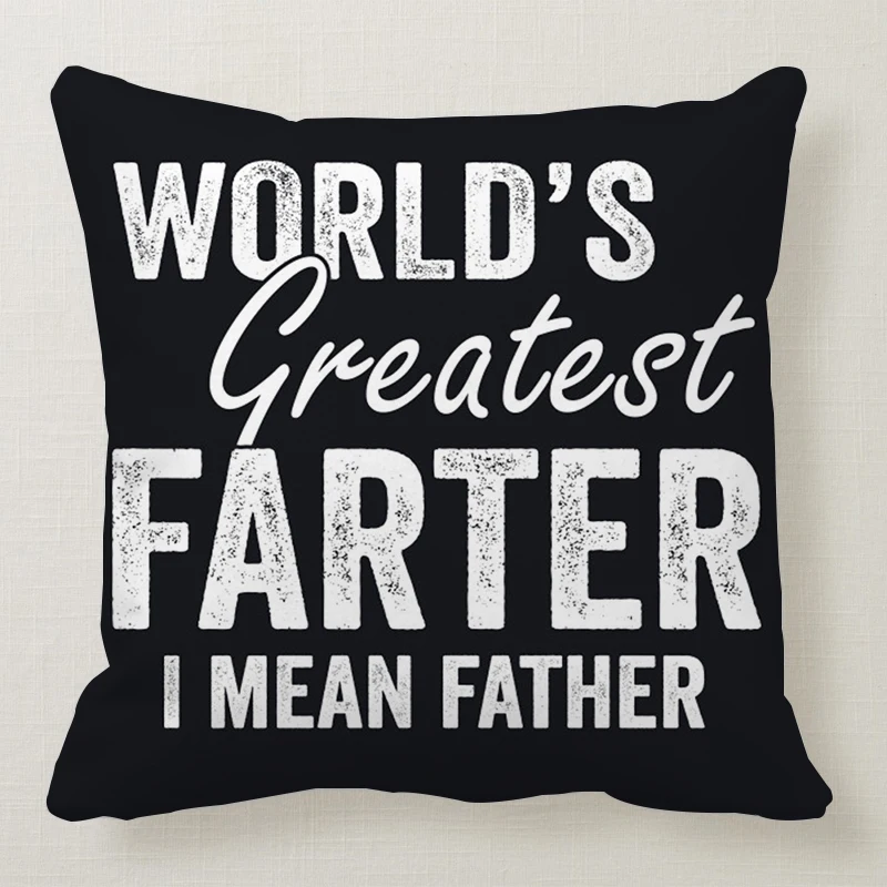 Worlds Greatest Father Printed Black Pillow Covers Polyester Square Cases Sofa Cushion Drop shipping | Дом и сад