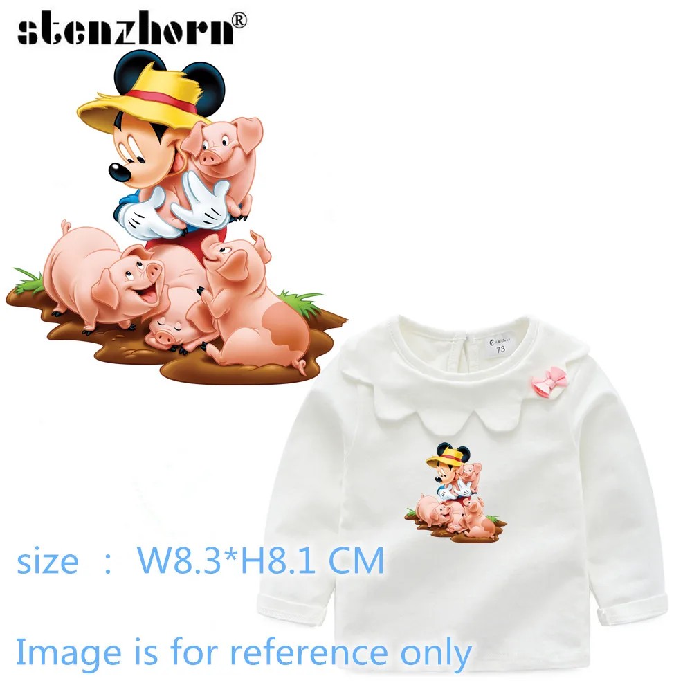 Наклейки с Микки и Минни теплопередача для одежды утюжок плавная футболка