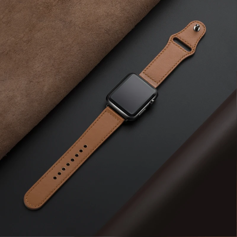 

Genuine leather loop strap for apple watch band 42mm 44mm 38mm 40mm iwatch watchband for apple watch 6 5 4 3 2 1 44 mm 42 mm