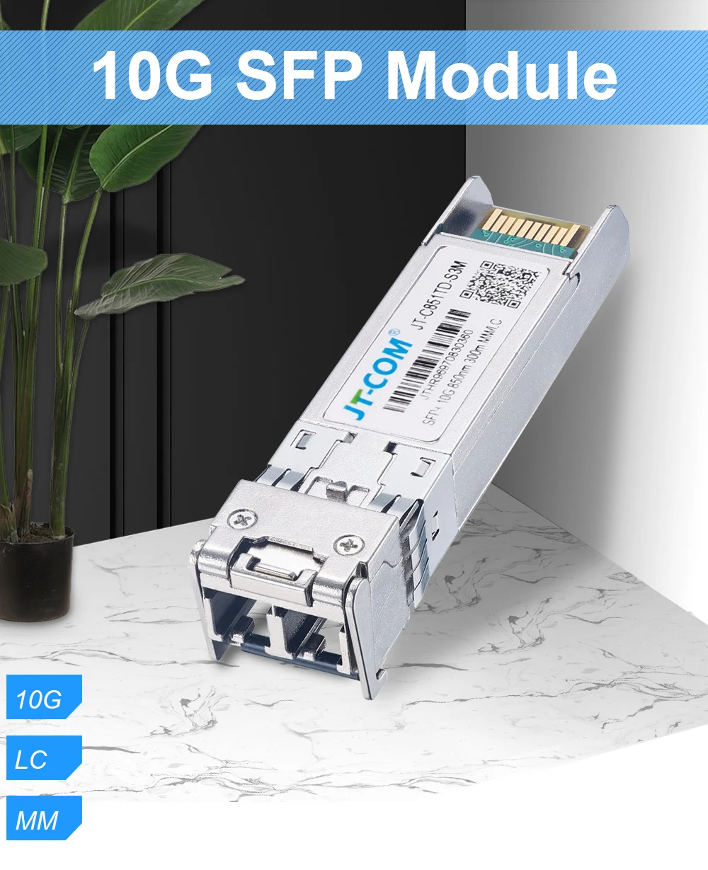 Модуль SFP 10Gb 300M Многомодовый дуплексный LC SFP SR для оптоволоконного модуля SFP-10G-SR SFP+ трансиверный модуль MMF 850nm 300M для Ubiquiti Mikrotik Cisco и т. Д