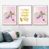nordic canvas painting pink animal golden poster and print for living room dining room wall art decoration bedroom modern home