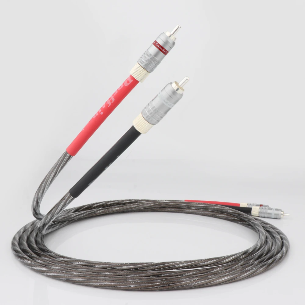 

Pair Preffair Silver Plated Copper RCA Interconnect Cable Hifi Audio RCA To RCA Connector Cable Hifi audio cable audio line
