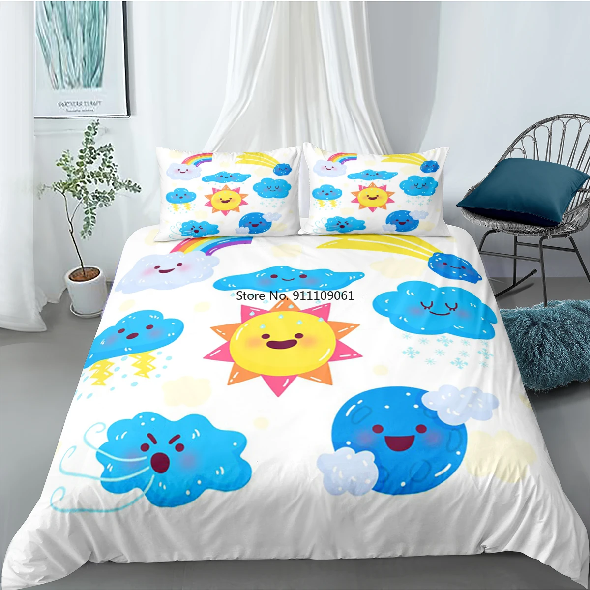 Комплект постельного белья с изображением голубого неба комплект