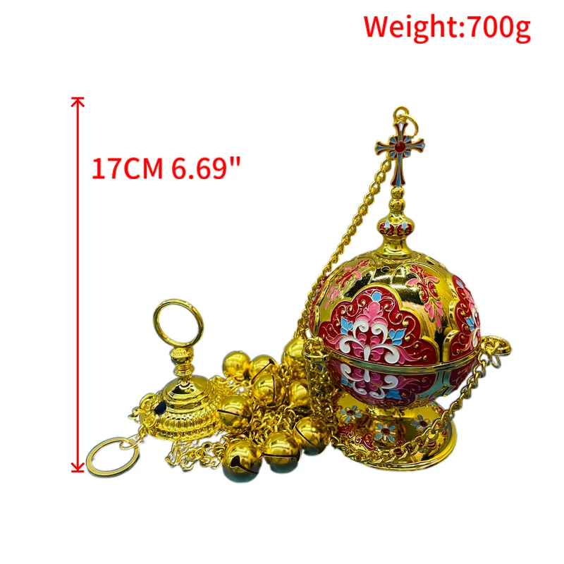 

Orthodox Church Incense Burner Gold Painting