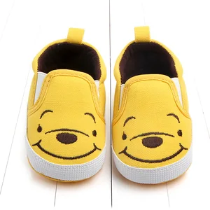 Детская парусиновая обувь для малышей, Мокасины с мягкой подошвой, обувь для первых шагов, Нескользящие, мультяшный рисунок
