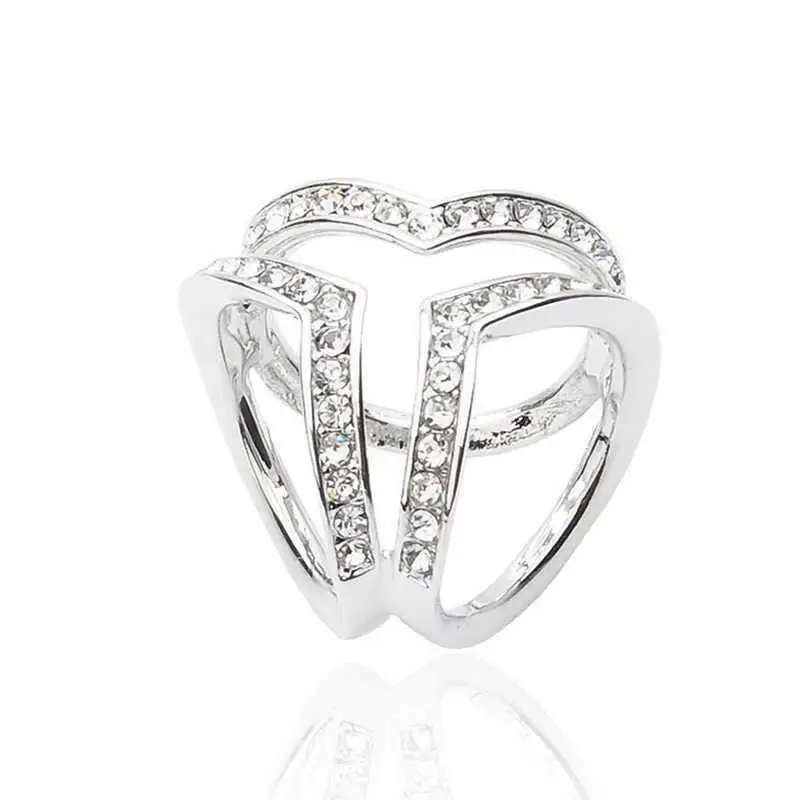 Простой три кольца кристалл шаль Пряжка Женская мода пряжка для шарфа