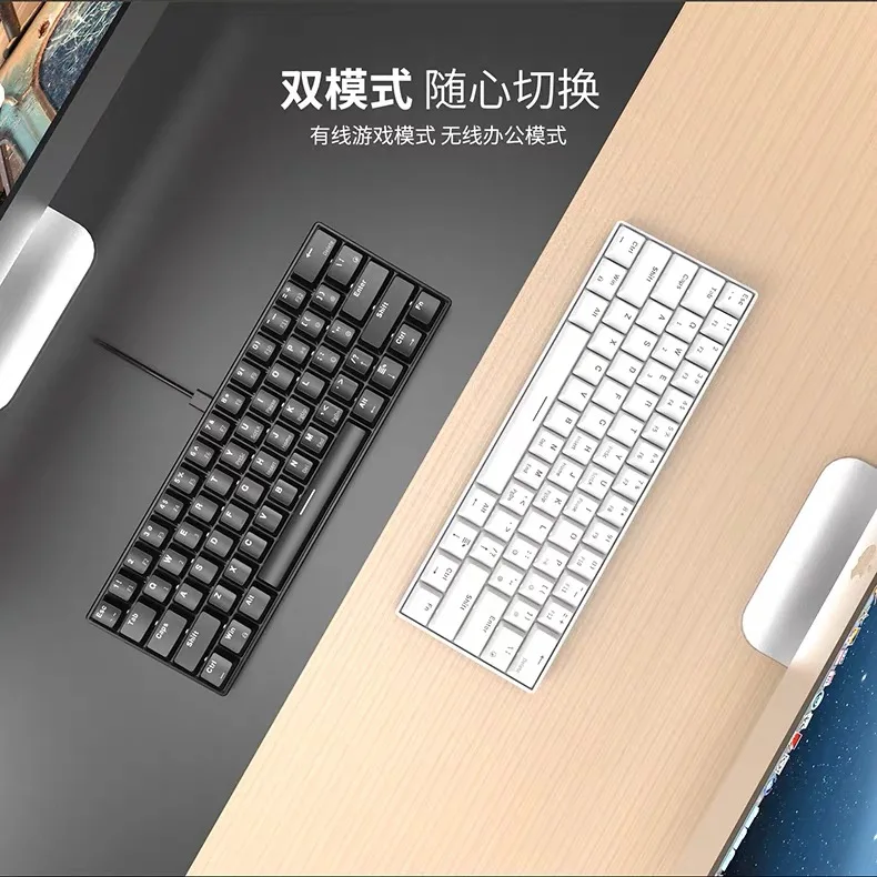 Ajazz I610T синий переключатель PBT 61 Ключи Bluetooth подключения USB механическая