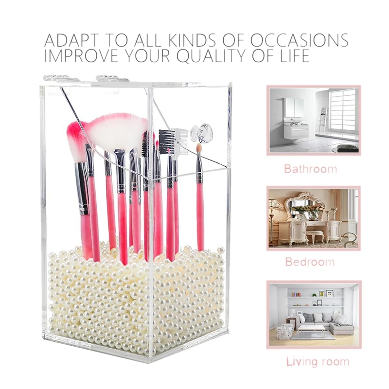 Горячая Распродажа акриловый держатель кистей пылезащитный Органайзер для