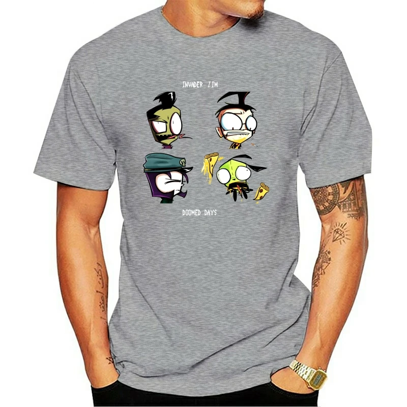 

2021 Fashion Cotton T-shirt Invasor Zim Condenado Dias dasengraadas De T Homens Preto Do Algodo Oneck T De Algodo