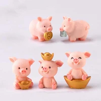 cute fortune pig resin miniature crafts christmas pendant lucky piggies cake topper decoration diy micro landscape new year 2021