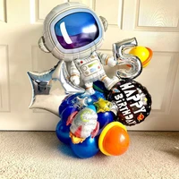 24pcs outer space theme party astronaut balloon number rocket foil balloons boy birthday party decorations kids baby shower gift
