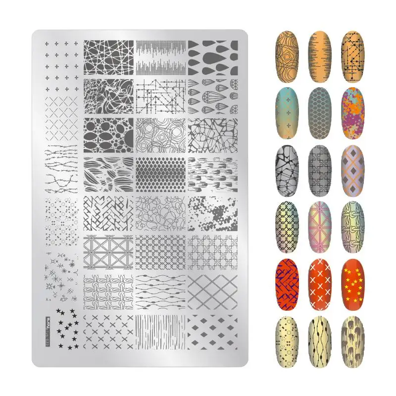 

01-34 ZJoy Nail Art Stamping Image Placas 1 Pcs PLUS01-034 Nail Art Stamping Plate Stamp Template Image Plates 9.5x14.5 ,HTY6767
