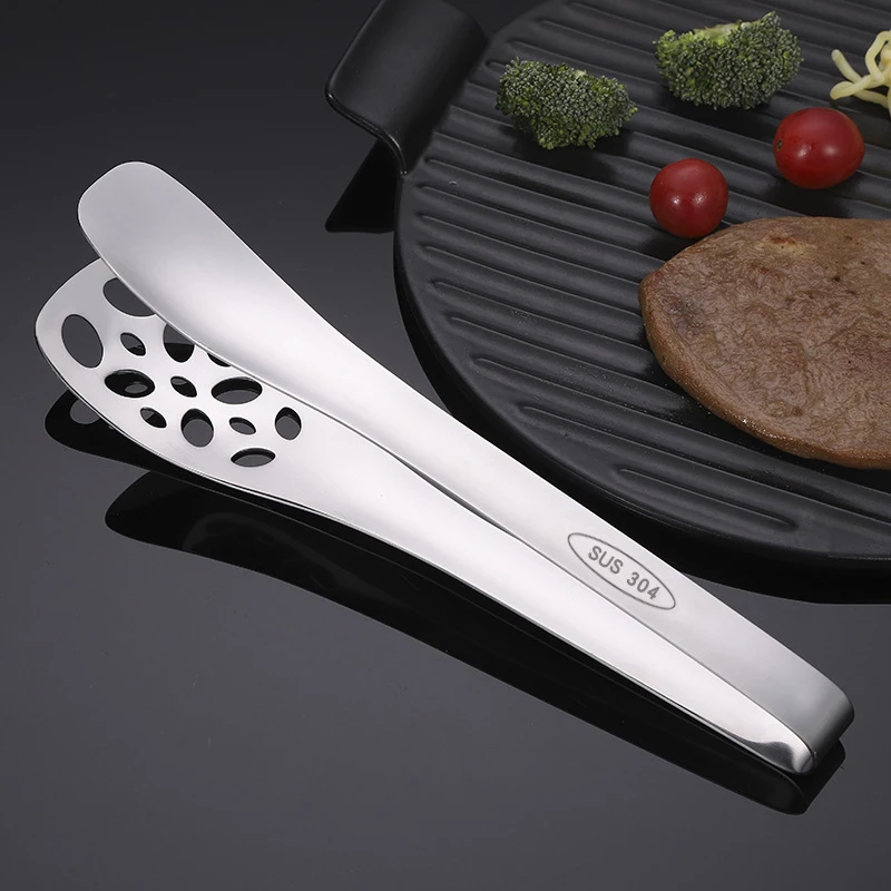 

Stainless Steel Food Pliers Kitchen Steak Food Tongs Barbecue Supplies Buffet Clips THJ99