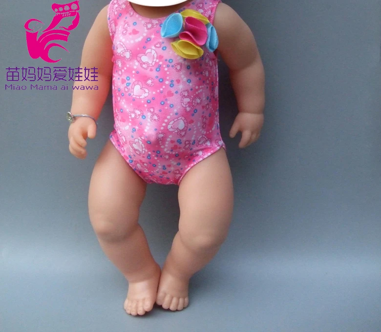 

For 18 inch girl Doll Swimming Suit With Scurf also fit for 43cm Baby new born dolls