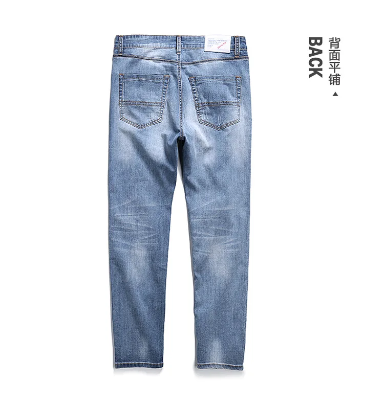 

The New Spring And Summer Of 2019 men's Jeans Fashion Light Blue Thin Type Of Straight men's Jeans