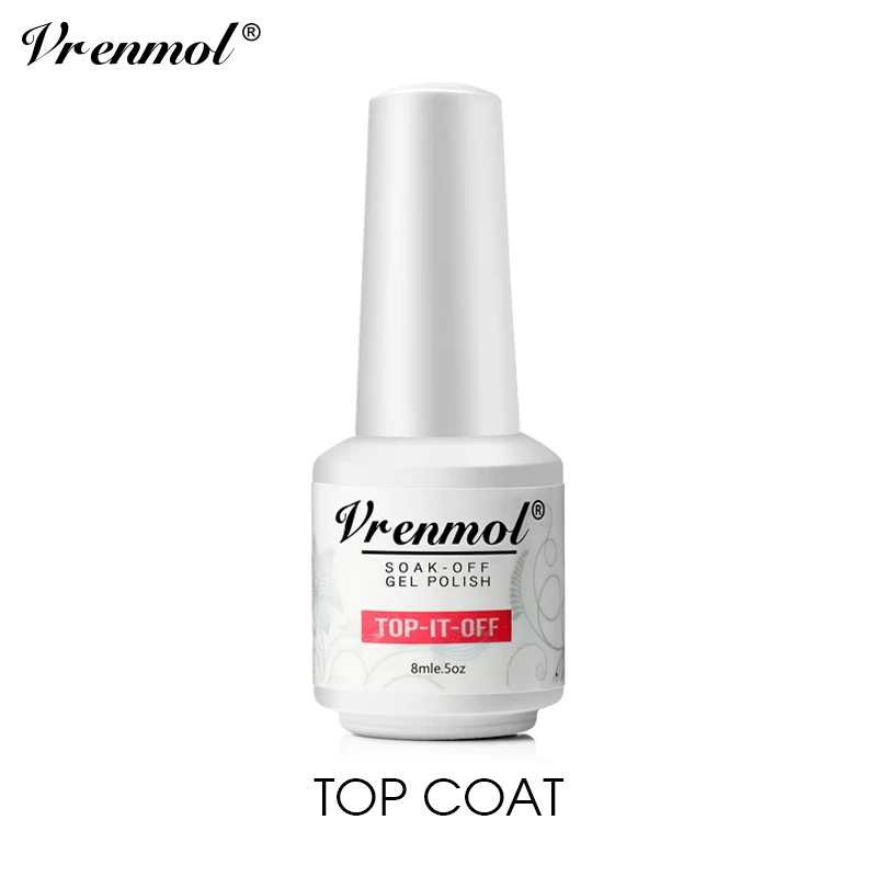 Top coat Vrenmol 15 мл не протирать верхнее покрытие праймер от Базовое покрытие замачивать УФ-гель для ногтей не чистить верхнее Базовое покрытие базовый гель верхнее покрытие - Цвет: Top coat